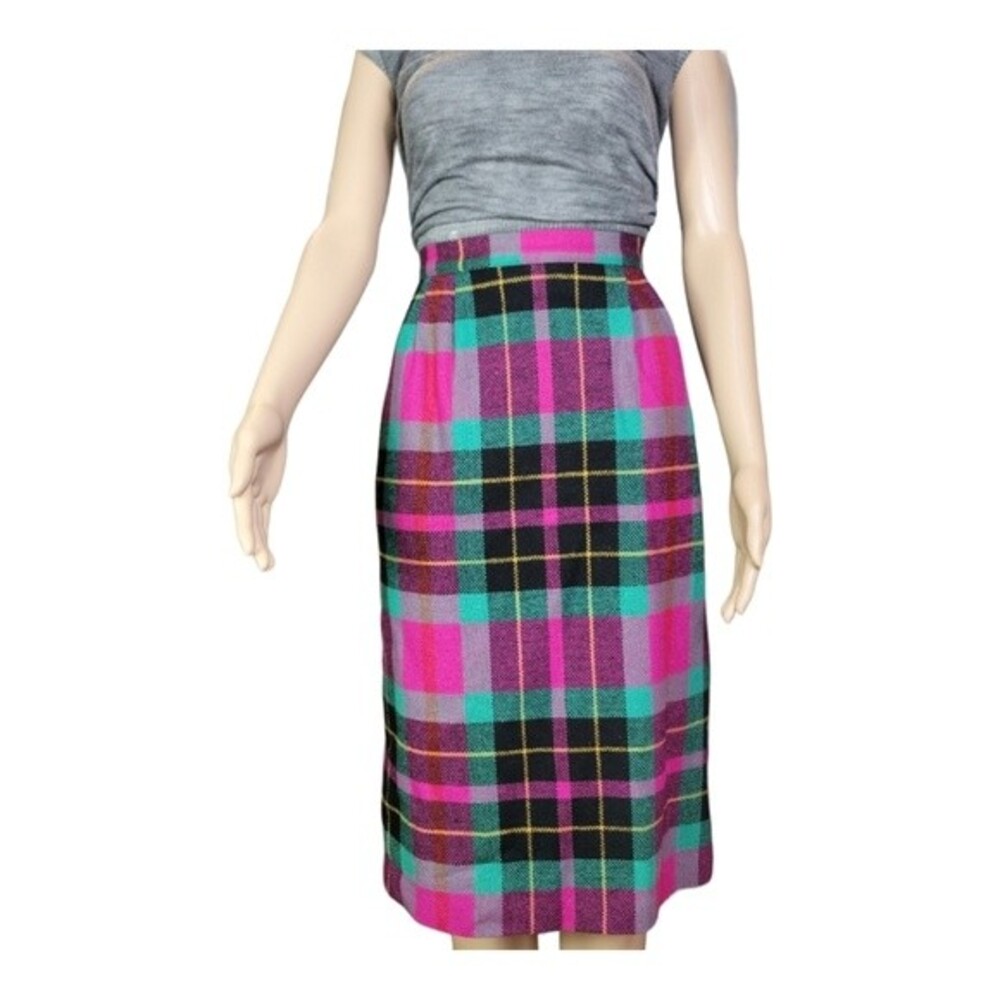 That's Me! Plaid Straight Skirt Zip Back Vintage High Waist Pink Multi Sz 11/12